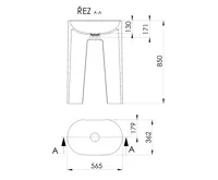 SAPHO TREVA umyvadlo volně stojící 56,5x85cm, litý mramor, kryt výpusti, bílá mat (8)