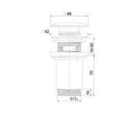 Výpusť uzavírací se sítkem, keram. vrškem CLIC-CLAC ø  5/4" celokov. chrom. s přepadem, vytahovací (1)