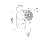 EMPIRE VIENTO 1 HOTELOVÝ FÉN ZÁVĚSNÝ ABS PLAST BÍLÝ (11)