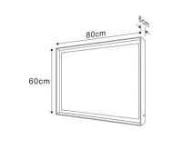 SAPHO SORT zrcadlo s LED osvětlením 60x80cm, senzor, 2700-6500K, černá mat (8)