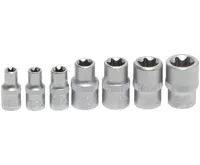 BGS Hlavice nástrčné E-profil, 6,3 mm (1/4") / 10 mm (3/8"), E6 - E16, 7dílná sada (1)