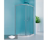 Sprchový set z Kory Lite, čtvrtkruh, 90 cm, chrom ALU, sklo Grape a SMC vanička (1)