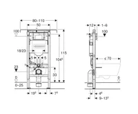 GEBERIT Duofix 111.355.00.6 Special pro závěsná WC do bytových jader, Sigma 12cm, k instalaci mezi boční stěny (2)