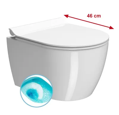 GSI PURA SHORT závěsná WC mísa, Swirlflush, 35x46cm, bílá ExtraGlaze