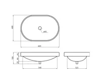 SAPHO LIMA keramické umyvadlo, zápustné 59,5x39,5 cm, bílá (5)