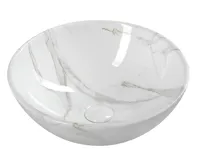 SAPHO DALMA keramické umyvadlo na desku, Ø 42cm, carrara