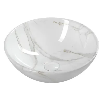 SAPHO DALMA keramické umyvadlo na desku, Ø 42cm, carrara