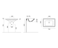 GSI CLASSIC keramické umyvadlo 75x50cm, 3 otvory, bílá ExtraGlaze (7)