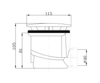 AQUALINE Vaničkový sifon, průměr 90mm, DN40, krytka ABS/chrom (4)