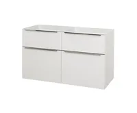 Mailo, koupelnová skříňka, bílá, 4 zásuvky, 1210x700x480 mm