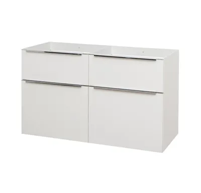 Mailo, koupelnová skříňka, bílá, 4 zásuvky, 1210x700x480 mm