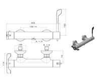 SAPHO LEA nástěnná sprchová termostatická baterie, lékařská páka, chrom (2)