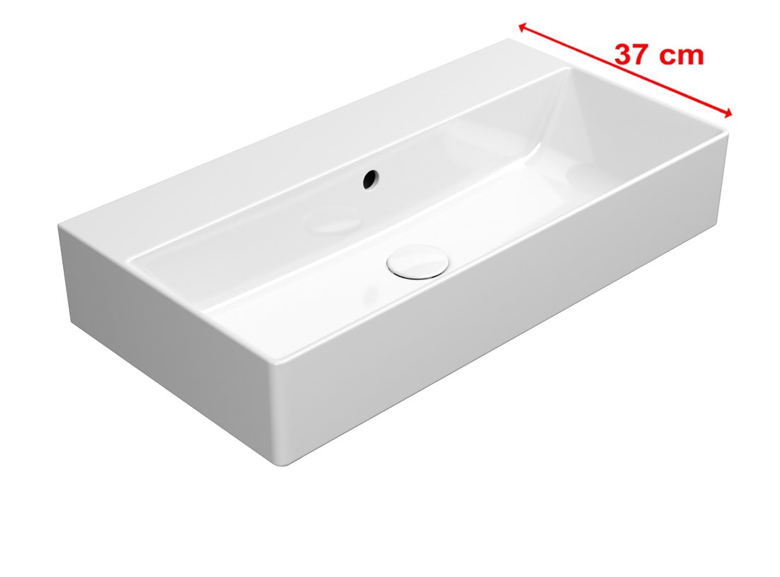 Gsi kube x keramické umyvadlo 70x37cm, broušená spodní hrana, bez otvoru, bílá extraglaze