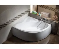 AQUALINE DYJE rohová vana 150x150x42cm, bílá (5)