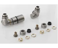 SAPHO CORNER připojovací sada ventilů termostatická triaxiální, levé provedení, nerez mat (2)