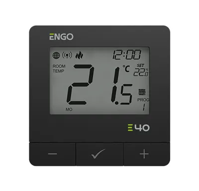 ENGO Controls Chytrý termostat E40-230B ZigBee/868MHz, 230V, černá