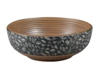 SAPHO PRIORI keramické umyvadlo na desku, Ø 41 cm, hnědá s modrým vzorem (4)