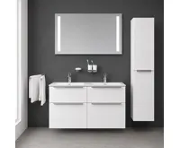 Mailo, koupelnová skříňka s keramickým umyvadlem, bílá, 4 zásuvky, 1210x700x480 mm (5)