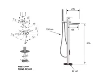 SAPHO CORNELI vanová baterie s připojením do podlahy, chrom (4)