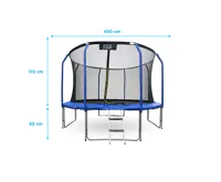 GoodJump 4UPVC modrá trampolína 400 cm s ochrannou sítí + žebřík - Inside - výprodej (1)