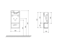 SAPHO LATUS XI umyvadlová skříňka 30x53x16,5cm, dub alabama (7)