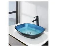 SAPHO KVAORE skleněné umyvadlo na desku, 54x39,5m, modrá (1)