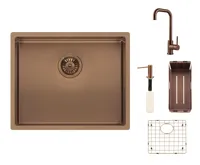 Nerezový dřez REGINOX SET MIAMI 500 COOPER + Baterie CRYSTAL + příslušenství, měď