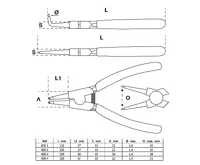 BGS Kleště na rozpěrné kroužky, 150 mm, 4dílná sada BGS Kleště na rozpěrné kroužky, 150 mm, 4dílná sada