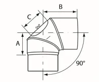 Almeva Koleno s čistícím otvorem 90° - ø180 (1)