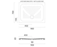 GSI Keramická sprchová vanička, obdélník 90x70x4cm, bílá ExtraGlaze (2)