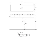 KERASAN CENTO keramické umyvadlo 120x45cm, bílá (5)
