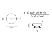 GSI PURA keramické umyvadlo na desku, průměr 42cm, bílá ExtraGlaze (6)