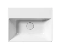 GSI KUBE X keramické umyvadlo 45x35cm, broušená spodní hrana, bez otvoru, bílá ExtraGlaze (3)