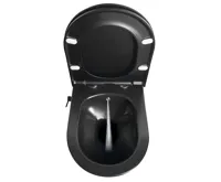 SAPHO AVVA CLEANWASH závěsná WC mísa, integrovaná baterie a bidet. sprška, Rimless, 35,5x53cm, černá mat (3)