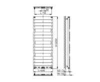 AQUALINE BONDI otopné těleso 600x1222 mm, bílá (7)