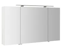 SAPHO RIWA galerka s LED osvětlením, 3x dvířka, 121x70x17cm, bílá lesk