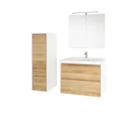 Opto, koupelnová skříňka, umyvadlo litý mramor, dub, 2 zásuvky, 810x580x458 mm (8)