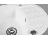 SAPHO Granitový vestavný dřez s odkapem, 61x46,5cm, bílá (5)