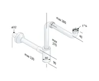 BRUCKNER CRONO umyvadlový sifon šetřící místo, 5/4", DN32, bílá (2)