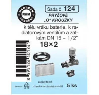 Hartman Sada č. 124: sada  "O" kr. k radiátor.vent. - DN 15 - 18x2 - 5x