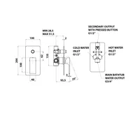 SAPHO FORATA podomítková sprchová baterie, 2 výstupy, černá mat (2)