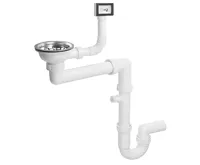 BRUCKNER Dřezový sifon šetřící místo s přepadem a odbočkou 6/4", včetně pilety, DN40, bílá BRUCKNER Dřezový sifon šetřící místo s přepadem a odbočkou 6/4", včetně pilety, DN40, bílá