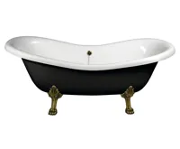 POLYSAN CHARLESTON volně stojící vana 188x83x69cm, nohy bronz, černá/bílá (3)