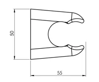AQUALINE DABL držák sprchy kulatý, pevný, dvě polohy, ABS/chrom (2)