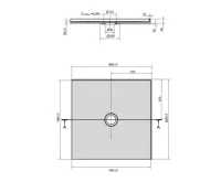 POLYSAN MIRAI sprchová vanička z litého mramoru, čtverec 80x80x1,8cm, bílá (11)