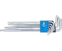BGS Sada zahnutých klíčů, extra dlouhé, T-profil (pro Torx) s kulovou hlavou T10–T50 mm, 9d (2)