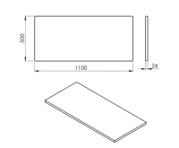 SAPHO PLATO deska Rockstone 1100x24x500mm, bílá mat (4)