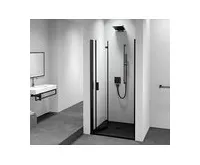 POLYSAN ZOOM BLACK sprchové dveře do niky 900mm, čiré sklo, levé (1)