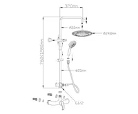 AQUALINE KASIOPEA sprchový sloup s pákovou baterií, chrom (3)