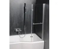 POLYSAN ODESSA vanová zástěna s pneumatickým zdvihem, š. 970mm, stříbrná, čiré sklo